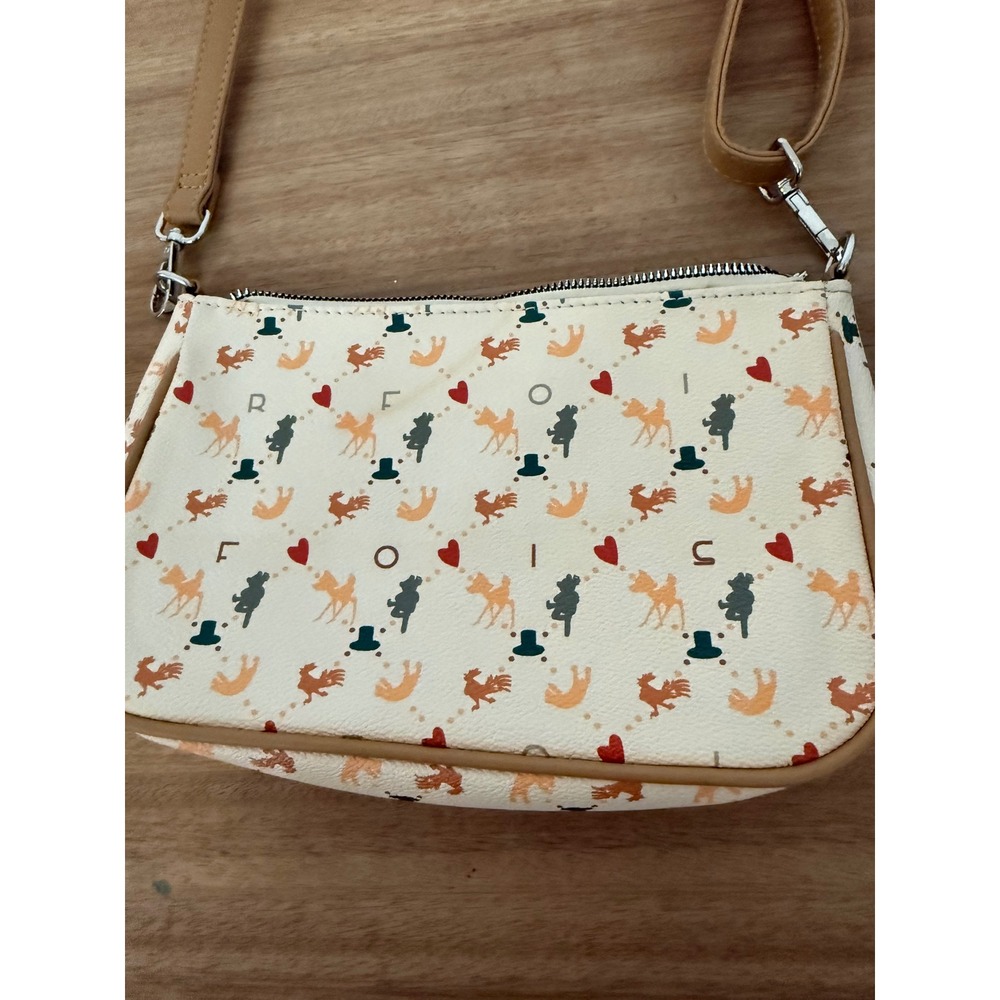 Parfois Women Cream Horse Print Crossbody Bag Equestrian Whimsical Small Purse